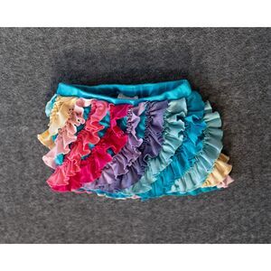 Lemon Loves Lime Rainbow Ruffle Shorts Comfy Stretchy Waist